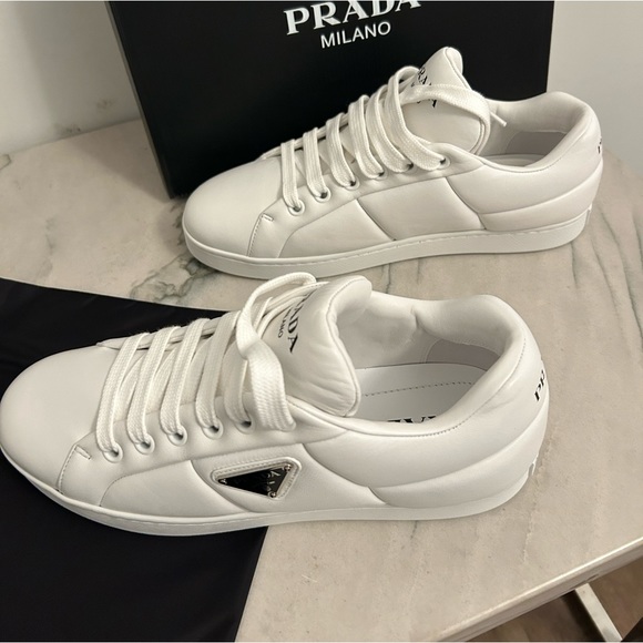 Prada white leather sneaker size 41.5 new - Picture 5 of 8